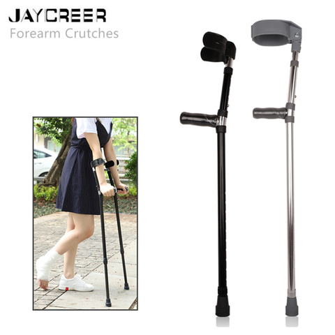 JayCreer Light Weight Aluminum Alloy Forearm Crutches Tall Adult Has A 250-lb. (113 KGS) Weight Capacity ► Photo 1/6