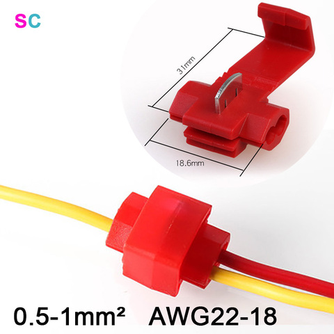 30PCS/40PCS Fast Connector Crimp Insulated Electrical Terminal AWG22-10 Scotch Lock Snap Without Breaking Wire Splice Connecting ► Photo 1/6