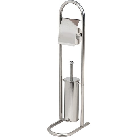 Holder for toilet paper and Ersha lime, floor standing, stainless steel, Mirror ► Photo 1/3