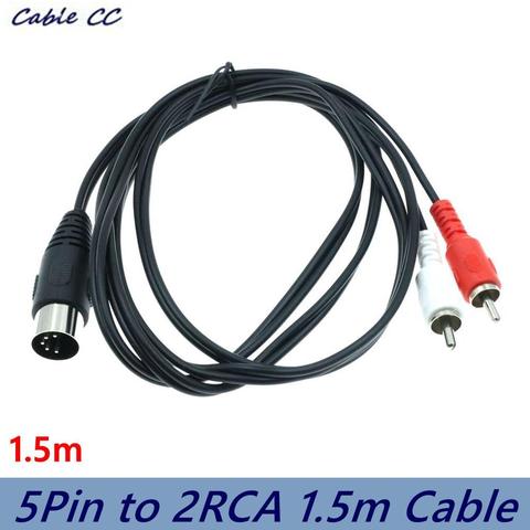 5 pin DIN plug, male to 2RCA male, converter cable audio cable for electronic Bang Olufsen Naim Quad stereo system 1.5m ► Photo 1/3