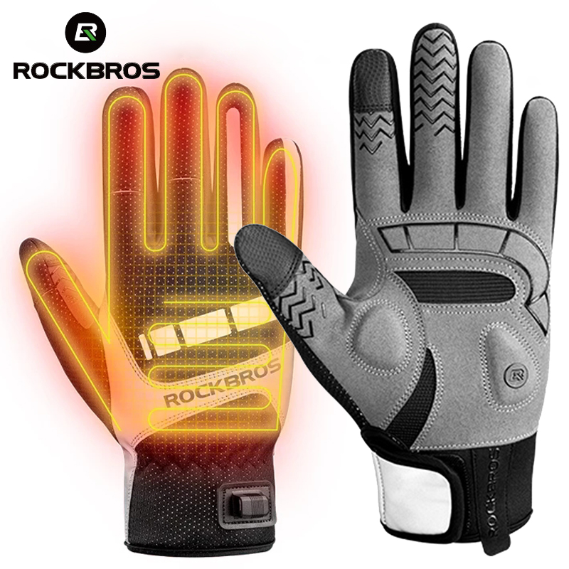 Winter Electric Heated Gloves Windproof Cycling Warm Heating Touch Screen 