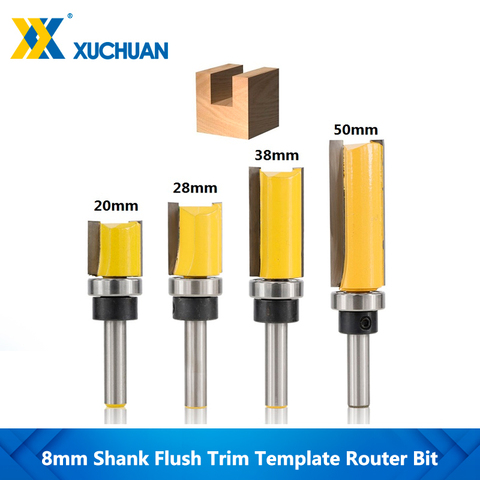 1pc 8mm Shank 3/4'' Diameter Flush Trim Template Router Bit Carbide CNC End Mill Woodworking Straight Trimming Milling Cutter ► Photo 1/6
