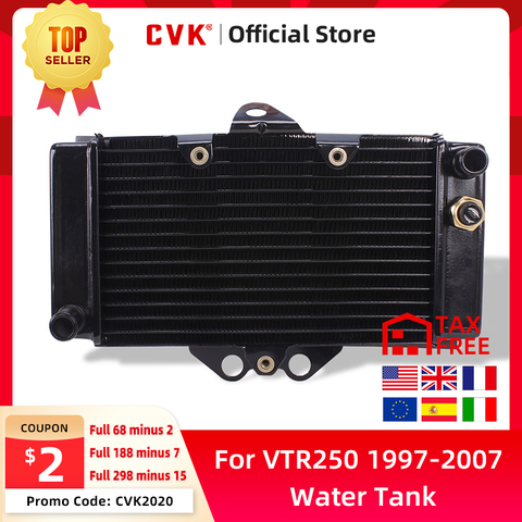 CVK Aluminium Radiator Cooler Cooling Water Tank for Honda VTR250 VTR 250 1997 1998 1999 2000 2001 2002 2003 2004 2005 2006 2007 ► Photo 1/6