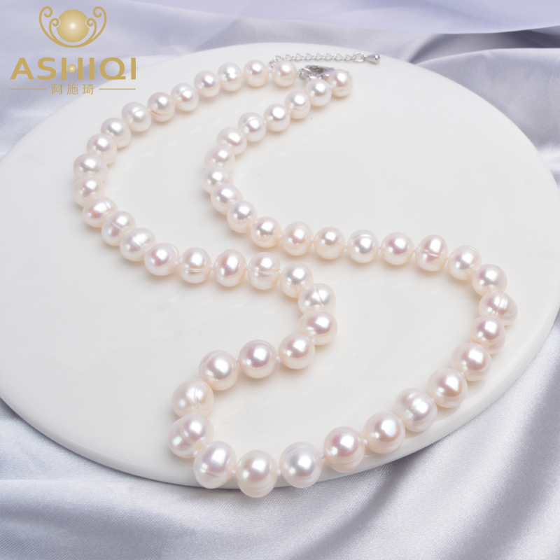Details about  / ASHIQI Natural Freshwater Pearl Necklace for Women Handmade Jewelry Wedding Gift