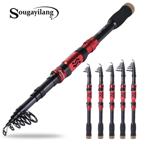 Sougayilang 2022 Portable 1.8-2.4m Telescopic Fishing Rods UltraLight Weight Carbon Fiber Fishing Pole for Saltwater Freshwater ► Photo 1/6