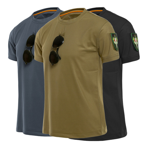 Outdoor Sport Men Tactical T-Shirts Military Hiking Tee Shirt Special Army Loose Cotton Quick Dry Short Sleeve Solid Breathable ► Photo 1/6