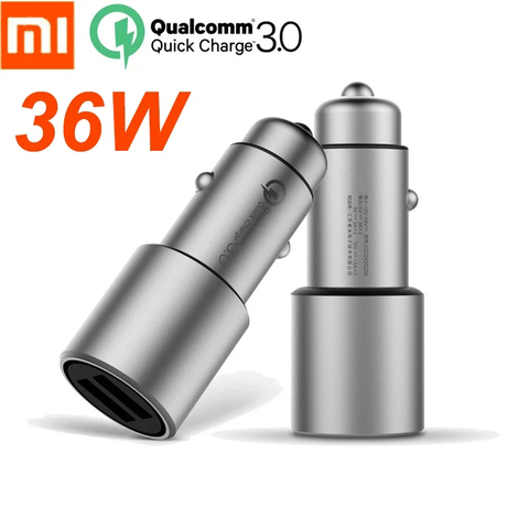 Original Xiaomi Mi Car Charger QC3.0 X2 Dual USB Quick charge Max 5V/3A 9V/2A 15V/1.5A Metal Style ► Photo 1/6