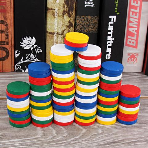 100Pcs/Set Wooden Colorful Disc Chips Mathematics Teaching Aids Kids Educational Toys for Children Gift ► Photo 1/6
