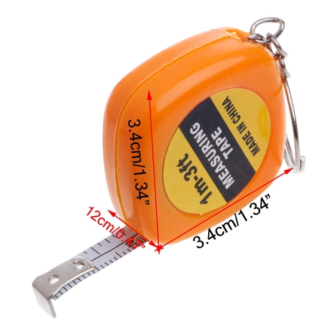 Easy Retractable Ruler Tape Measure Mini Portable Pull Ruler Keychain 1m/3ft ► Photo 1/6