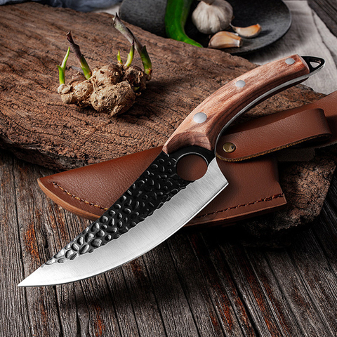 New Forged Clad Steel Handmade Boning Knife Chef Knife Slicing Knife Butcher Cleaver Kitchen Knives Meat Cleaver Kitchen Tool ► Photo 1/6