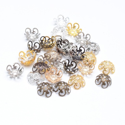 MIAOCHI Jewelry DIY 11mm Filigree Metal Hollow Flower Spacer Beads End Caps Pendant DIY Charms Connectors Jewelry Findings ► Photo 1/6