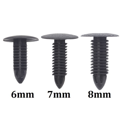30Pcs Black Plastic Rivets Clips For 6mm 7mm 8mm Auto Fasteners Car Trunk Roof Door Trim Panel Retainer Vehicle Universal ► Photo 1/6