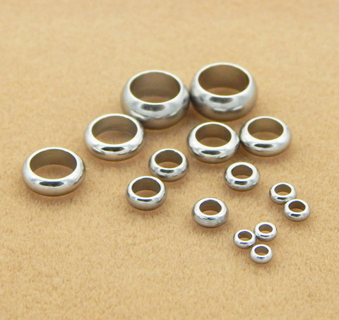 50pcs 2-8mm Stainless Steel Spacer Beads for Jewelry Making Round Rondelle Loose Beads for Bracelets Findings Making DIY ► Photo 1/4