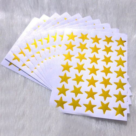 New High Quality 10 Sheets 15mm School Teacher Office Merit Reward Gold Star Self-adhesive Stickers ► Photo 1/6