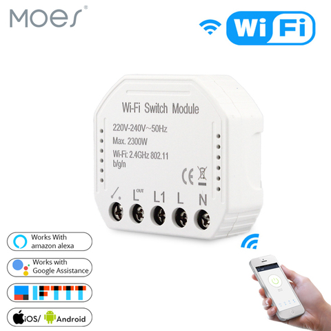 Wifi Smart Light Switch Diy Breaker Module Smart Life/Tuya APP Remote Control,Works with Alexa Echo Google Home 1/2 Way ► Photo 1/6