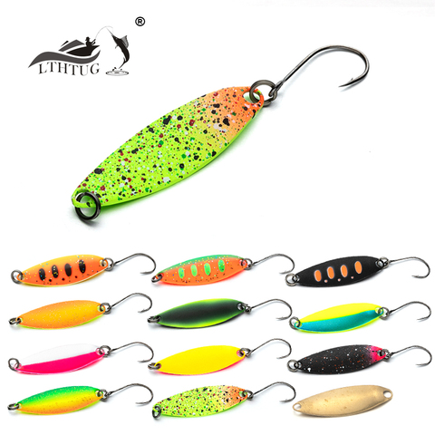 LTHTUG Pesca Copper Spoon Bait 2g 33mm Metal Fishing Lure With Single Hook Hard Bait Lures Spinner For Trout Perch Chub Salmon ► Photo 1/6
