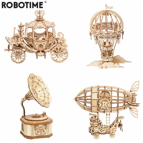 Robotime 3D Puzzle Toy DIY Wooden Assembly Model Kits Gift for Kids New B