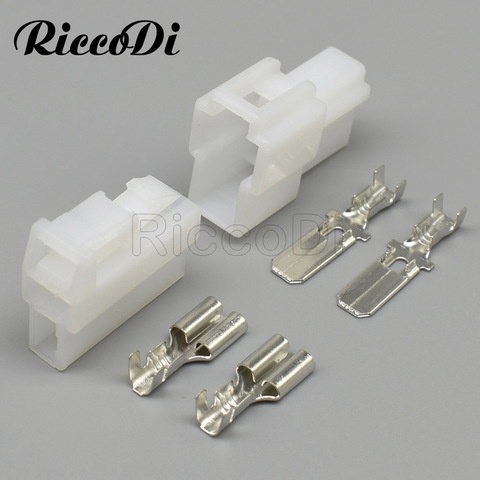 1/5/10/20Set 2 Pin 6.3mm Series Connector Automotive Plug with Terminal Made in China 6070-2471 6070-2481 For Car DJ7022A-6.3-11 ► Photo 1/6