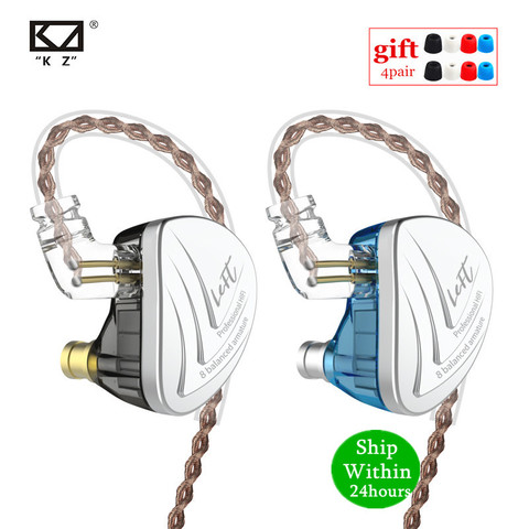 KZ AS16 8BA In Ear Earphone Balanced Armature Headset High Sound Quality Monitor HiFi Earphones KZ AS12 AS10 BA10 AS06 C16 C12 ► Photo 1/6