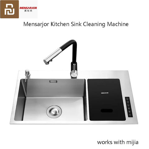 MENSARJOR Kitchen Sink Cleaning Machine Automatic Water Supply Drainage Ultrasonic Wave Timed Washing Mijia App SmartControl ► Photo 1/6