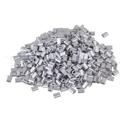 500 pcs Sliver Color Oval Shape Aluminum Clip Wire Rope Swage Clip M1.2 ► Photo 1/3