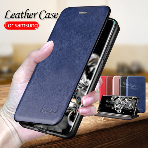 Leather Flip book Case For samsung Galaxy S20 Ultra 5G s10 plus note 10 a51 a71 a10 a20 a30 a40 a50 a70 a10s a20s a30s a50s a70s ► Photo 1/6