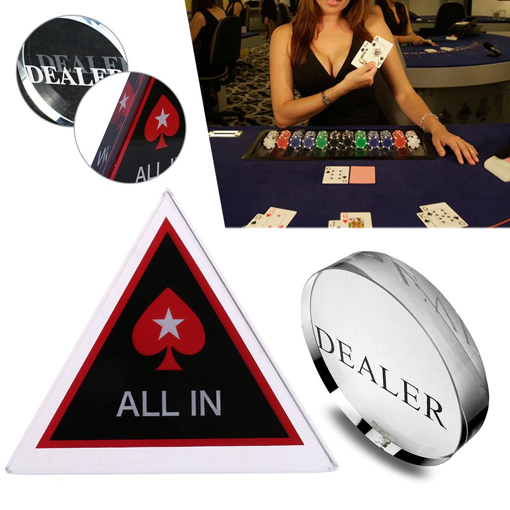 Acrylic Texas Hold'em Poker Chip ALL IN Triangle Poker Card Guard Casino Supply