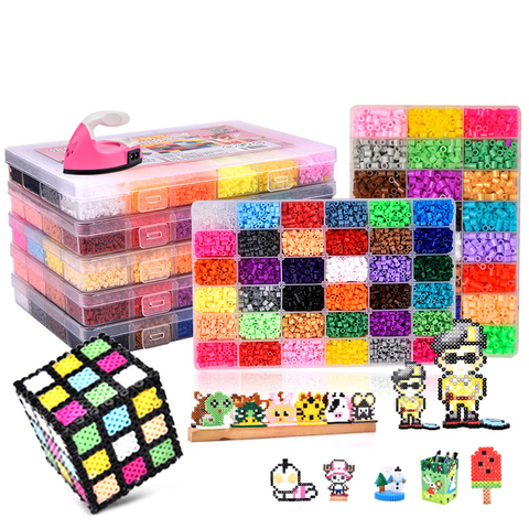 24/72 colors box set hama beads toy 2.6/5mm perler educational Kids 3D puzzles diy toys fuse beads pegboard sheets ironing paper ► Photo 1/6