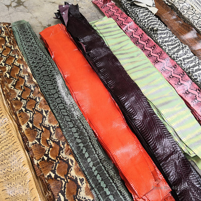 DIY 20 colors Natural Snakeskin Leather Fabric with handicraft Leather tools Rare Skin 80cm-140cm ► Photo 1/4