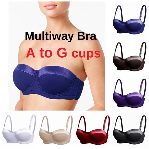 Women's Strapless Underwired Bra 32-46 A/C/D/E/F/G Half Cup Big Size Balconette Bra BS098 ► Photo 1/6