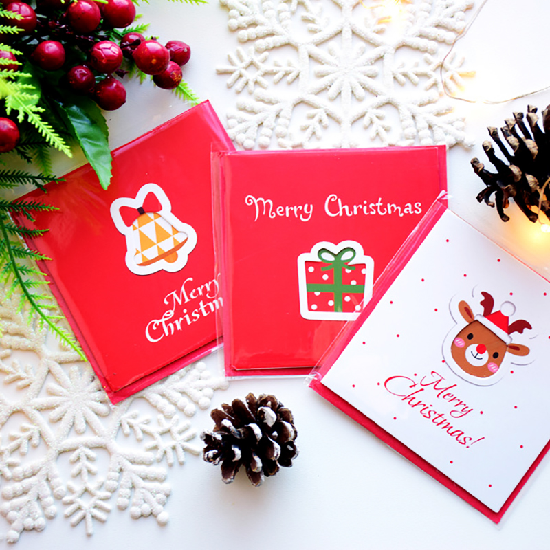 12pcs Merry Christmas Decoration Card Creative Blessing Greeting Card Gift Z 
