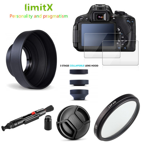 UV Filter + Lens Hood + Cap + Cleaning pen + 9H Tempered Glass LCD Screen Protector for Panasonic Lumix FZ80 FZ82 FZ85 Camera ► Photo 1/6