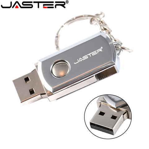 JASTER USB 2.0 Metal Key Chain USB Flash Drive 16GB 32GB 64GB 128GB 4GB 8GB Pendrives real capacity Pen Drive usb stick ► Photo 1/6