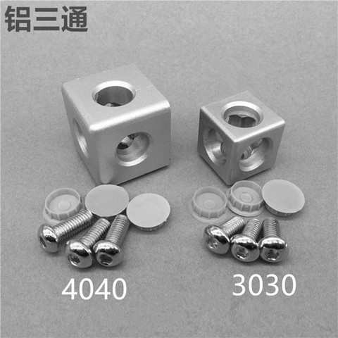 Aluminum Cube Corner Connector Fastener Match CNC 4PCS 1530 2022 3030 4040 4545 Aluminum Profile Connection ► Photo 1/6