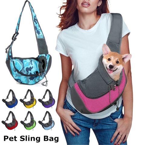 Pet Puppy Carrier S/L Outdoor Travel Dog Shoulder Bag Mesh Oxford Single Comfort Sling Handbag Tote Pouch ► Photo 1/6
