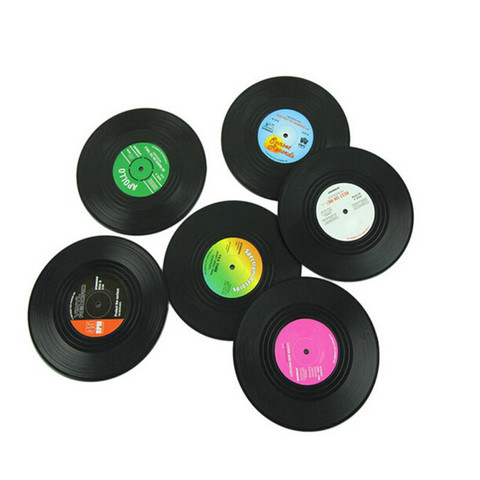 Vinyl Record Table Drink Coaster Creative Coffee 2/4/6 PCS Heat Resistant and Antiskid Mat ► Photo 1/6
