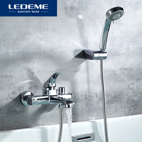 LEDEME Bathtub Faucet Wall Mounted Bathtub Taps Mixer Wall Mounted Chrome Finish Shower Set High Quality Shower Tap L3242 ► Photo 1/6