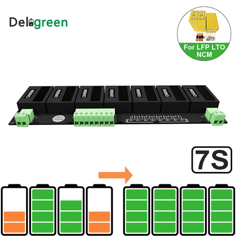 QNBBM 7S 15V 24V Battery  Active Balancer BMS for LIFEPO4,LTO,Polymer ,LMO,LI NCM LI-ion battery 18650 DIY Pack ► Photo 1/6