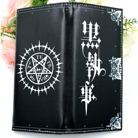 Black Butler Anime Black Synthetic Leather Wallet Ciel Phantomhive Card Holder Purse ► Photo 1/4