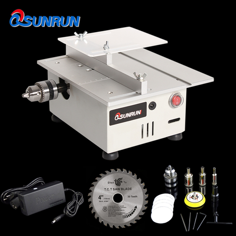 Multifunctional Mini Table Saw Handmade Woodworking Bench Lathe Electric Polisher Grinder DIY Model Cutting Saw B12 Drill Chuck ► Photo 1/6