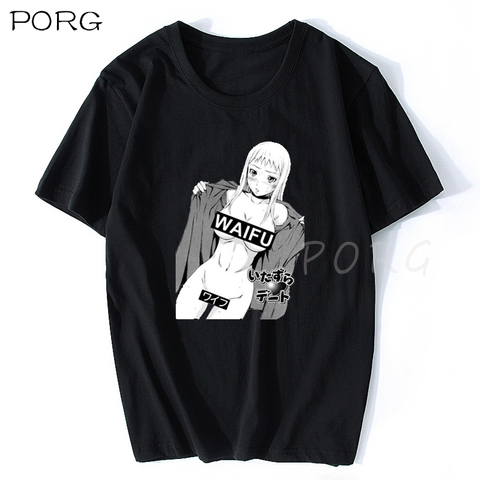 Anime Waifu Material T Shirt Men Novelty Funny Manga Ecchi Hentai Kawaii Weeaboo Japanese PORG Fashion Summer Otaku Shirt ► Photo 1/6