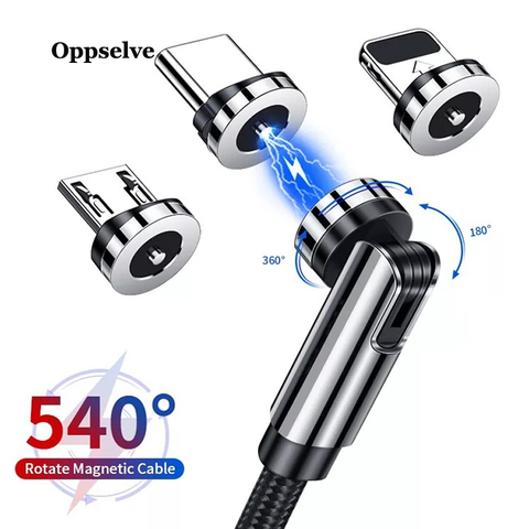 360°& 180°Rotation Magnetic Cable Micro USB Type C For iPhone Samsung Cable 1m 2m Fast Charging Wire Type-C Magnet Charger Cabo ► Photo 1/6
