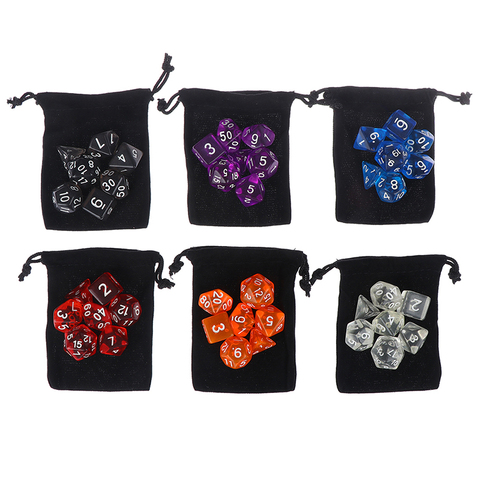 7pcs/set DnD Polyhedral Dice Set for Tabletop Games RPG MTG D4 D6 D8 D10 D% D12 D20 6 Colors for Choose 2022 ► Photo 1/6