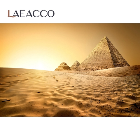 Laeacco Vintage Pyramid Egypt Ancient Dusk Wild Desert Sand Scenic Photography Background Photographic Backdrop For Photo Studio ► Photo 1/6