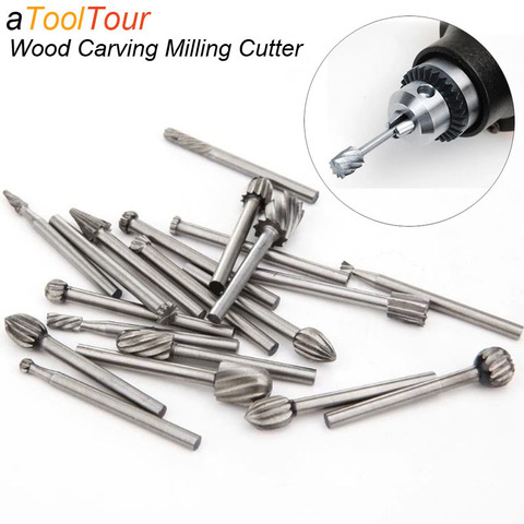 Woodworkding Carving Milling Cutter HSS Routing Router Bits Burr Rotary Rasp Files Engraving Cut Electric Grinding Machine Tool ► Photo 1/6