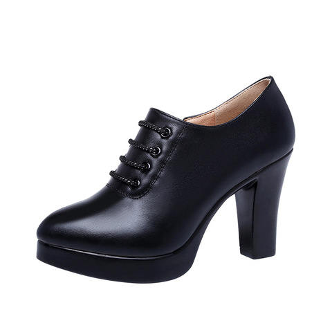Plus Size 32-43 Deep Mouth Pumps Women Platform Shoes Block Heel 2022 Fall Oxfords High Heels Shoes Ladies Office Shoe ► Photo 1/6