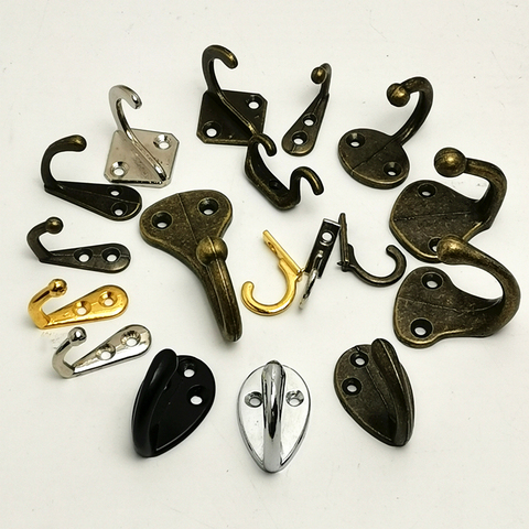 5pcs/lot Silver Antique Hooks Small Wall Hanger Buckle Horn Lock Clasp Hook Hasp Latch For Wooden Jewelry Box Furniture Hardware ► Photo 1/6
