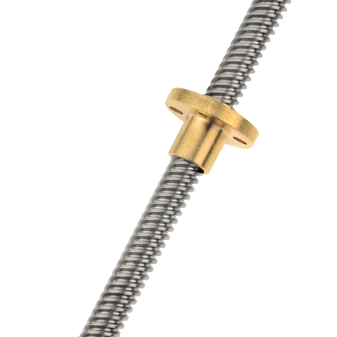 T8 Lead Screw OD 8mm Pitch 2mm Lead 2mm 100mm 150mm 200mm With Brass Nut For Reprap 3D Printer ► Photo 1/4