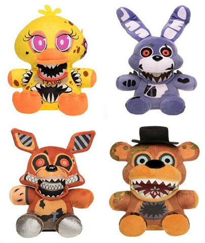 18cm FNAF Plush Toys Nightmare Freddy Foxy Bonnie Chica Stuffed