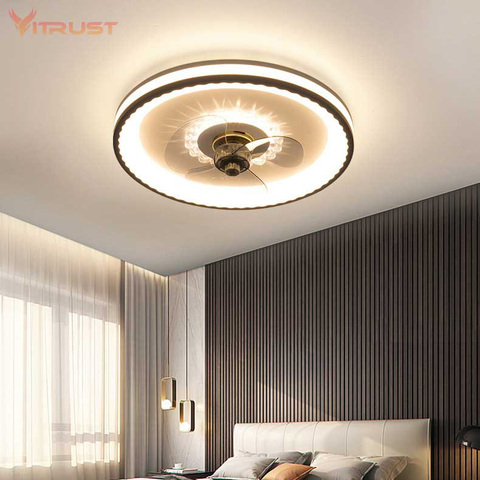 Creative Invisible Fan LED Ceiling Light Remote Control Dimmable Ultra-Quiet Can Timing Fan  LED 36W ► Photo 1/6